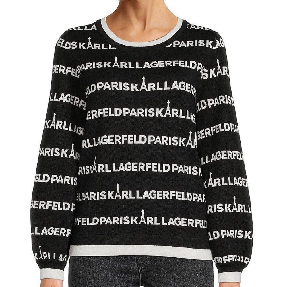 Karl Lagerfeld Paris Logo Crewneck Sweater